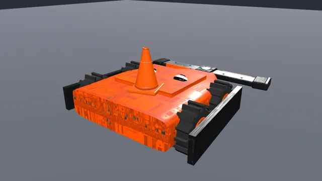 Destruction Bots: Redline, an orange wedge robot with a traffic-cone hat