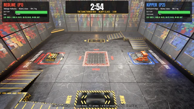 Destruction Bots gameplay: two robots facing off in the arena